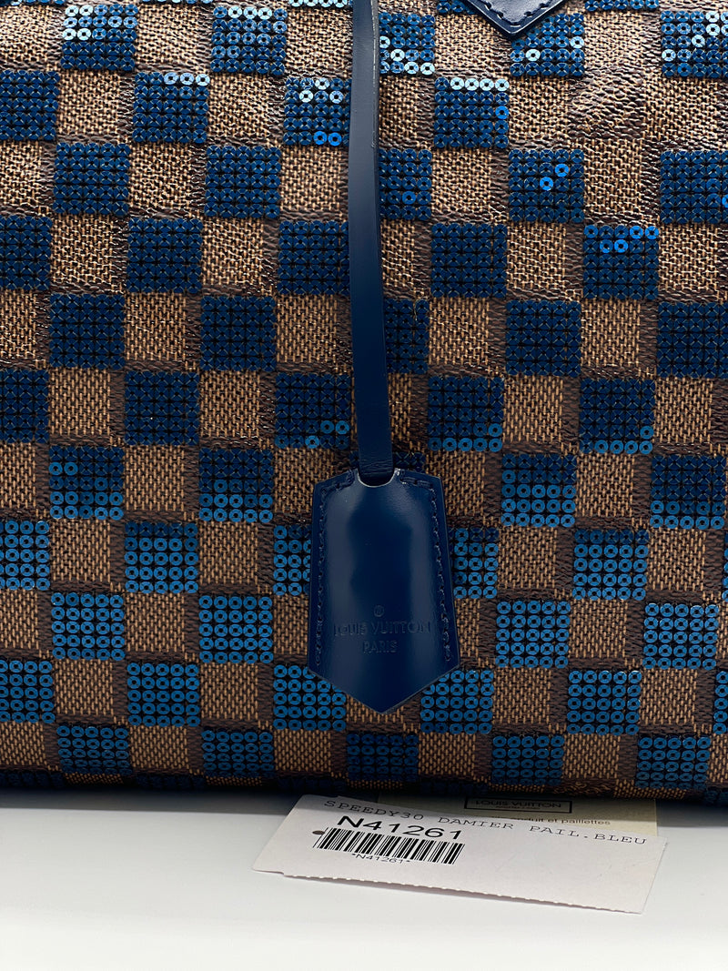 Louis Vuitton Limited Edition Blue Damier Paillettes Speedy 30