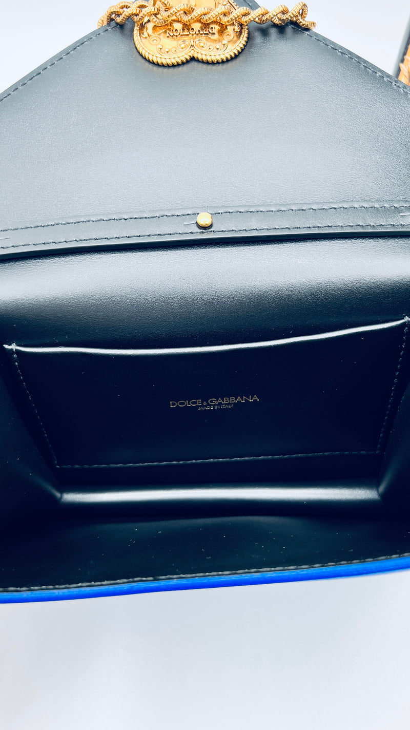 Dolce & Gabbana Metallic Blue Leather Small Bag