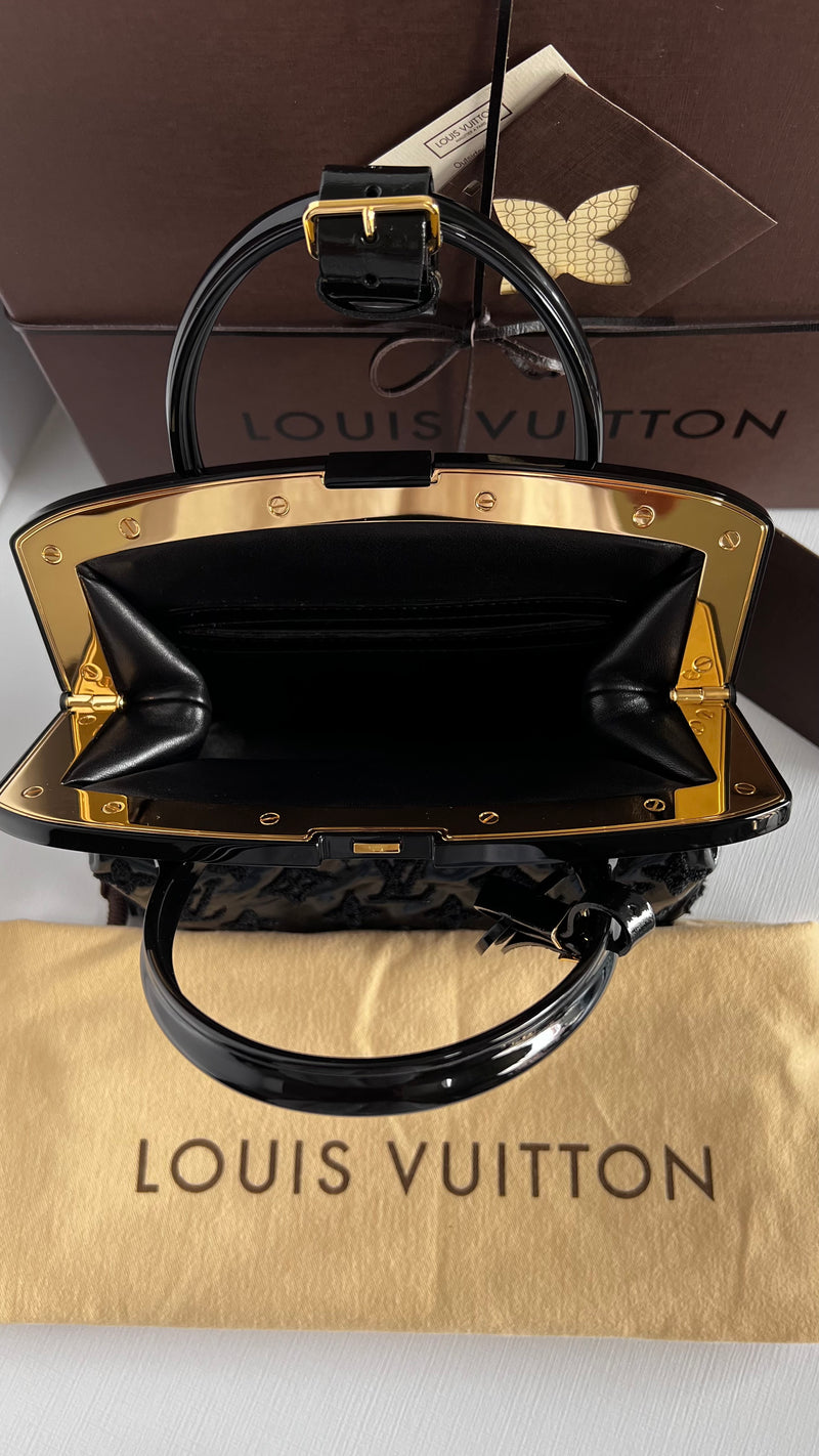 Louis Vuitton Limited Edition Black Monogram Fascination Lockit BB Bag