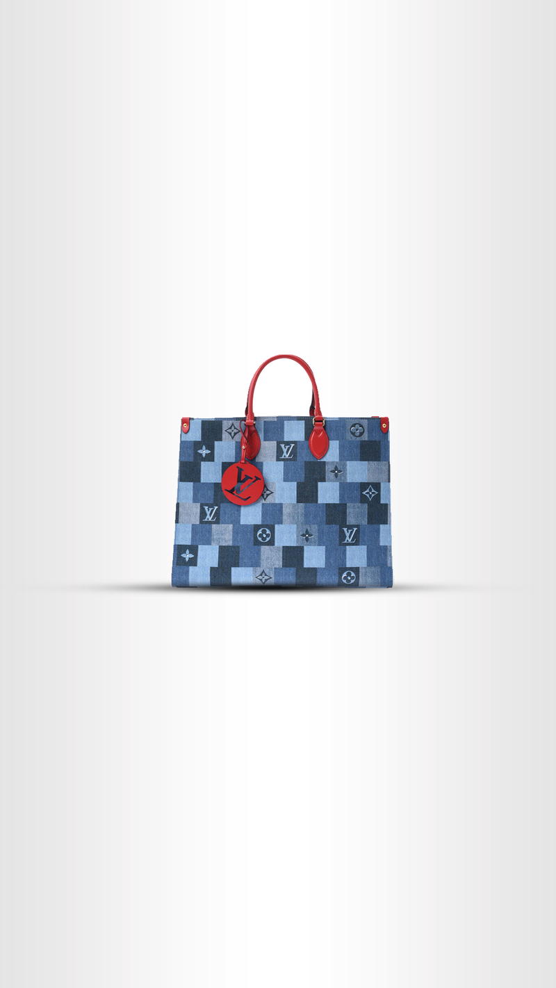 Louis Vuitton Blue Monogram Damier Denim On The Go GM Tote Bag