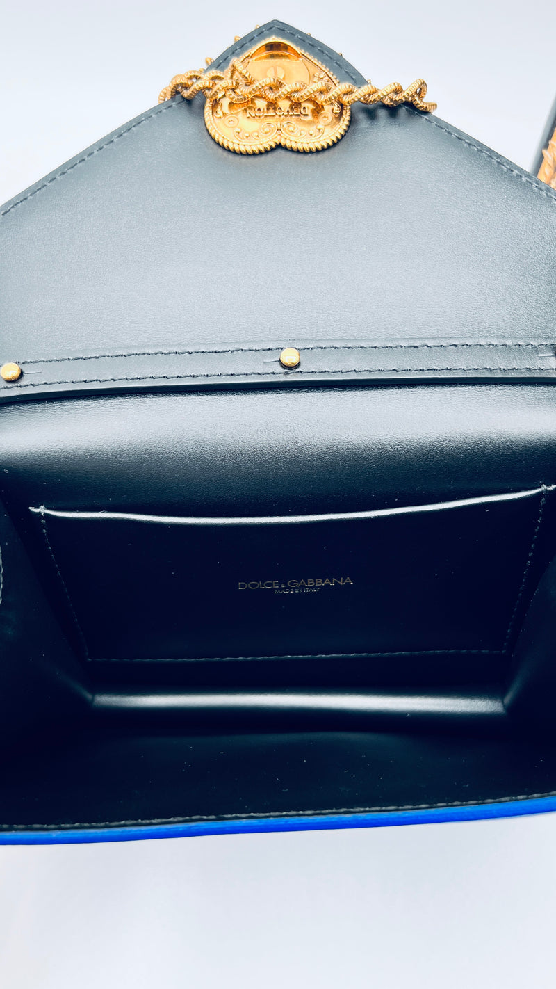 Dolce & Gabbana Metallic Blue Leather Small Bag