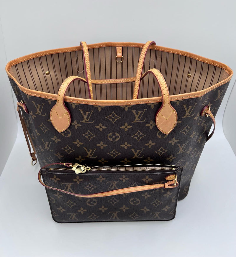 Louis Vuitton Never Full MM Brown Canvas Tote Bag