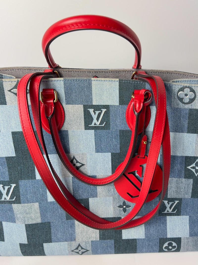 Louis Vuitton Blue Monogram Damier Denim On The Go GM Tote Bag