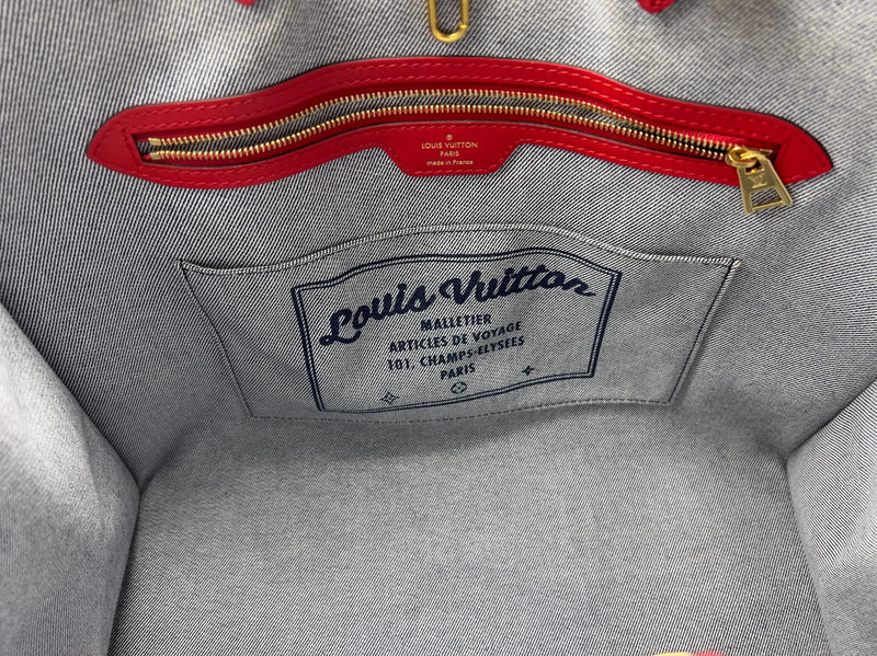 Louis Vuitton Blue Monogram Damier Denim On The Go GM Tote Bag