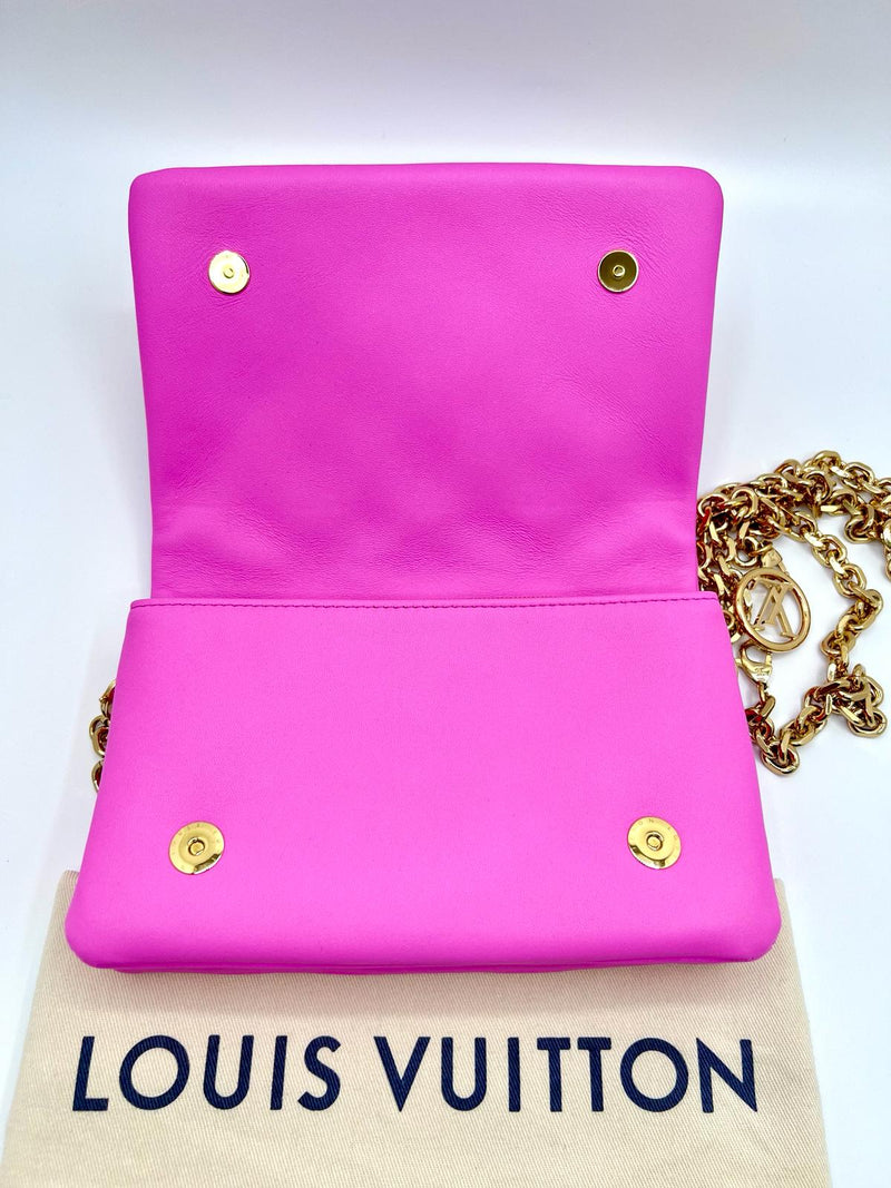 Louis Vuitton Lambskin Embossed Monogram Vuittamins Pochette Coussin Rose Violet