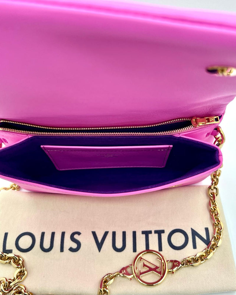 Louis Vuitton Lambskin Embossed Monogram Vuittamins Pochette Coussin Rose Violet