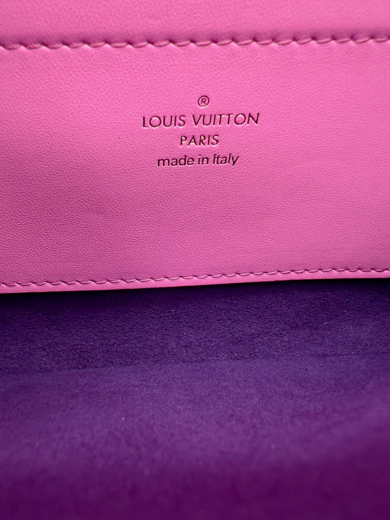 Louis Vuitton Lambskin Embossed Monogram Vuittamins Pochette Coussin Rose Violet