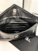 Chanel Rare Black Leather Mademoiselle Postcard Envelope Bag