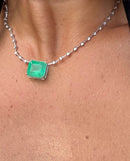 Emerald and Natural Diamond Necklace